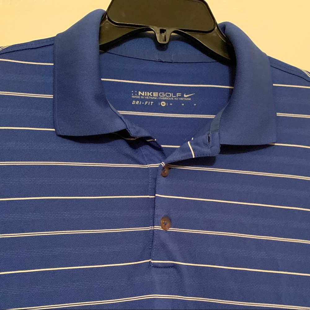 Men’s NIKE Striped Golf Polo Shirt - M (Dr-Fit)